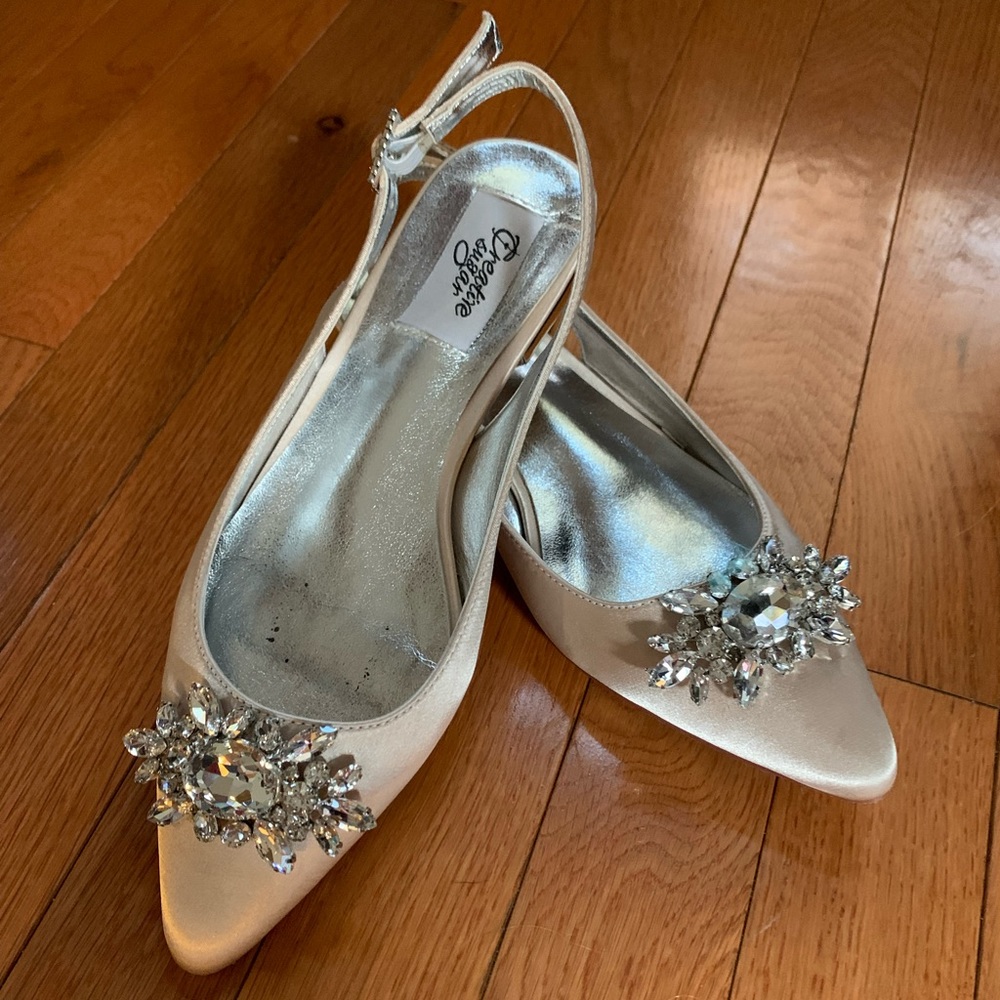 Champagne Satin Flats